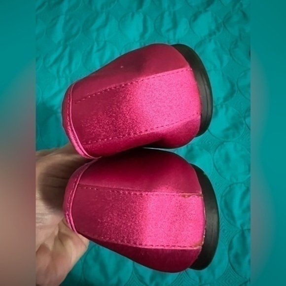 Fioni pink satin ballet flats rosette toe size 5 - Picture 7 of 10